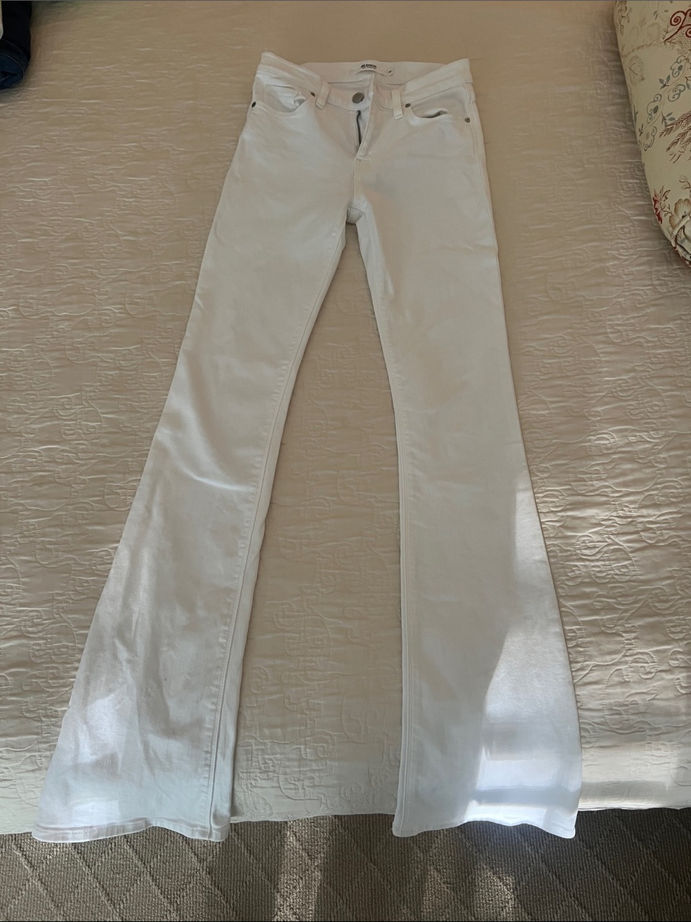 Hudson Jeans White High-Rise Flare Jeans